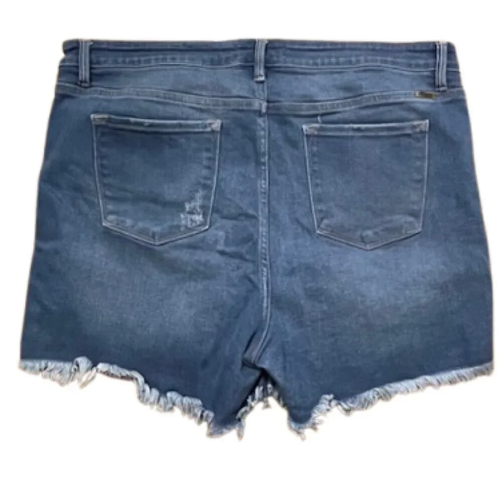 KanCan Zelda High Rise Plus Size High Rise Button Fly Jean Denim Shorts 3XL - Picture 5 of 9